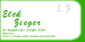 elek zieger business card